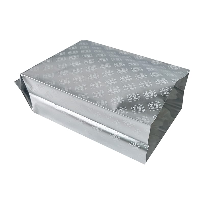 Custom Silver Aluminum Foil Bag Manufacturer | Quad Seal Bag with Easy Tear Notch | MOQ 5,000pcs