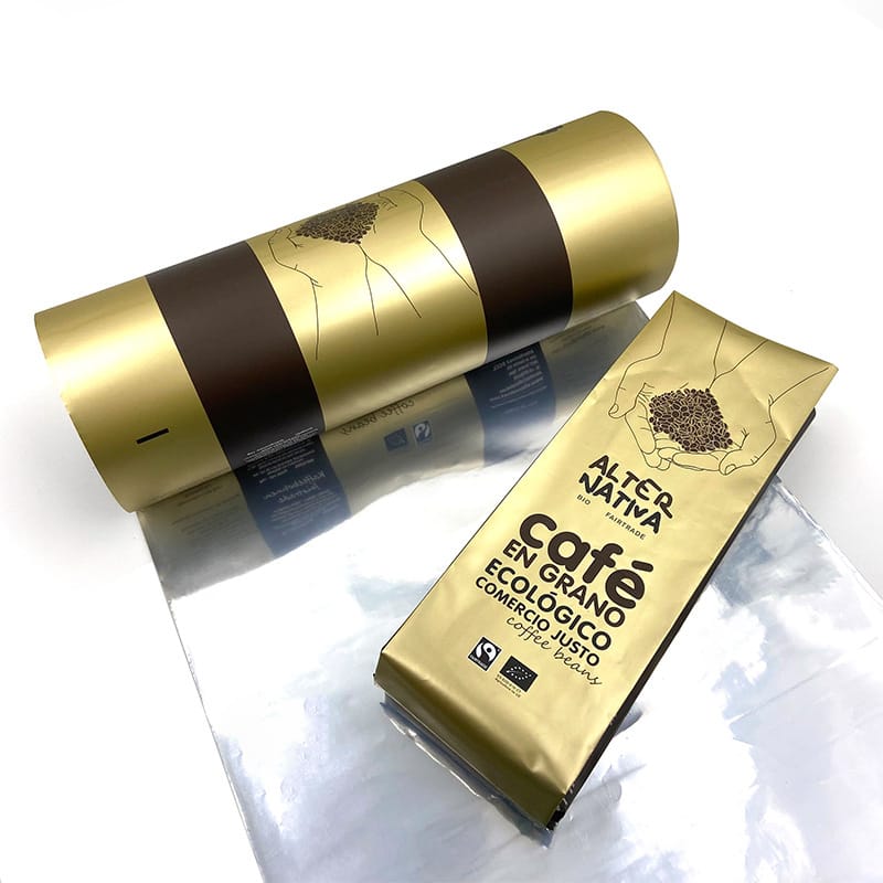 Custom Design Coffee Sachet Packaging Roll Film | OEM/ODM for High-Barrier Oxygen & UV Protection | MOQ 100 rolls